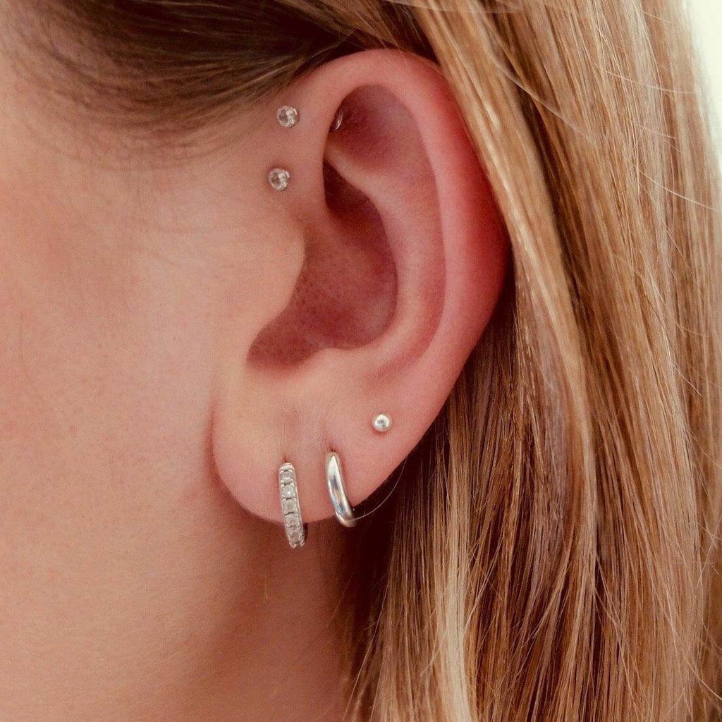 Pave Huggie Hoop Earrings - Trendolla Jewelry